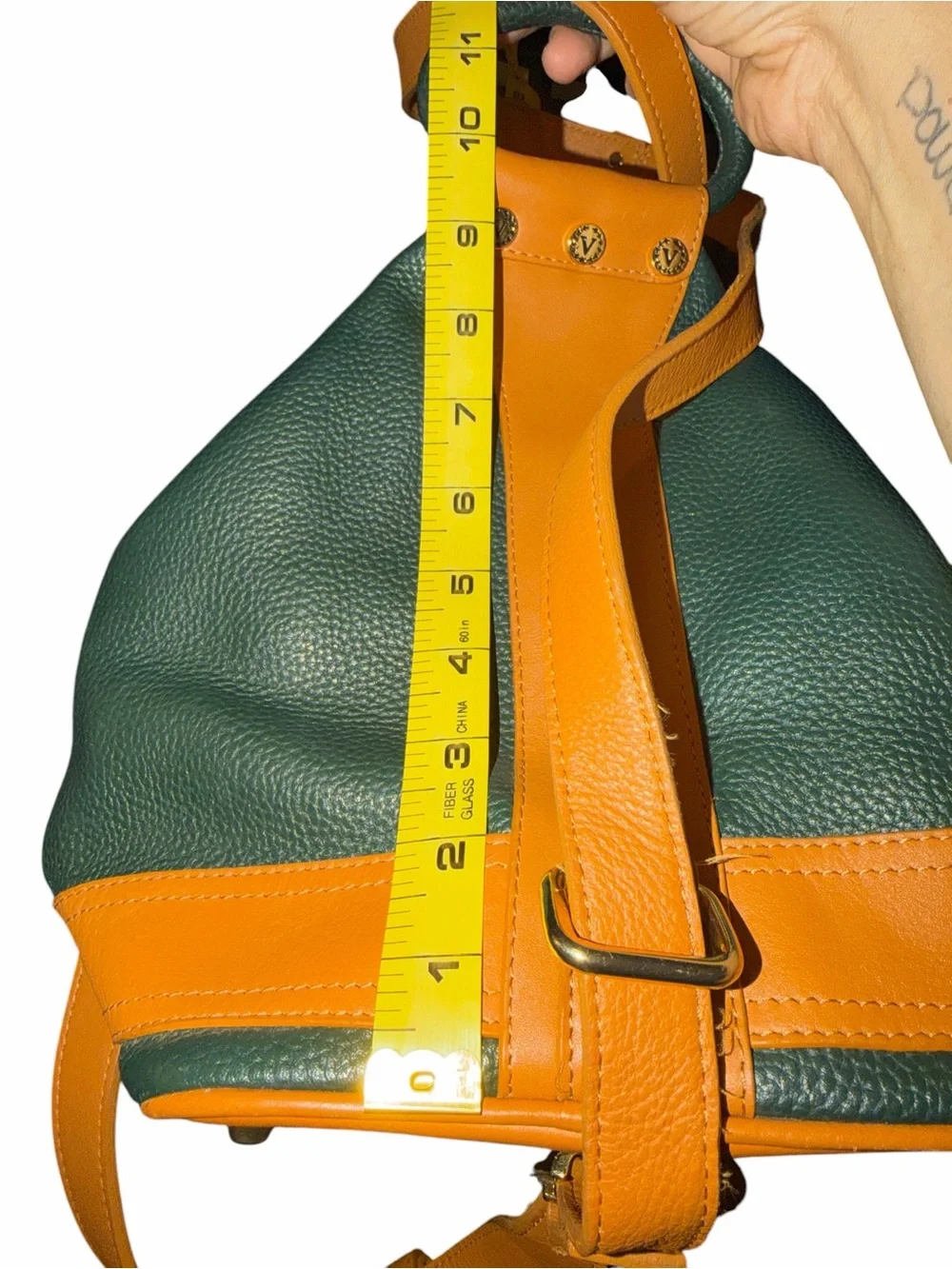 Valentina Italian Pebbled Leather Convertible Sling Backpack